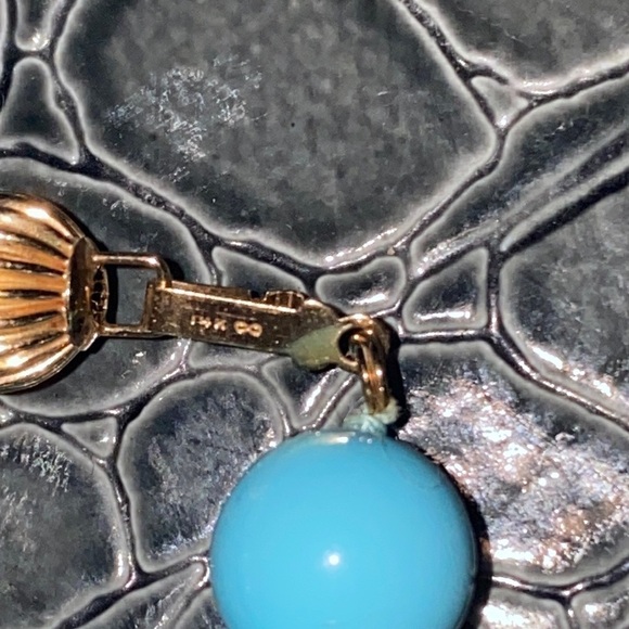 14K Y GOLD TURQUOISE NECKLACE gorgeous new white box and tag present - Picture 5 of 10